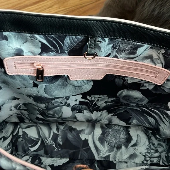 Ted Baker Crosshatch Leyah Shopper Tote bag Pink & Black - Picture 16 of 17